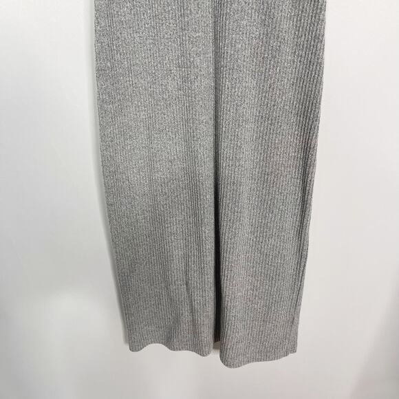 Gap Small S Gray Heather Marled Ribbed Tank Midi Dress Scoop Neck Racerback - Picture 4 of 9